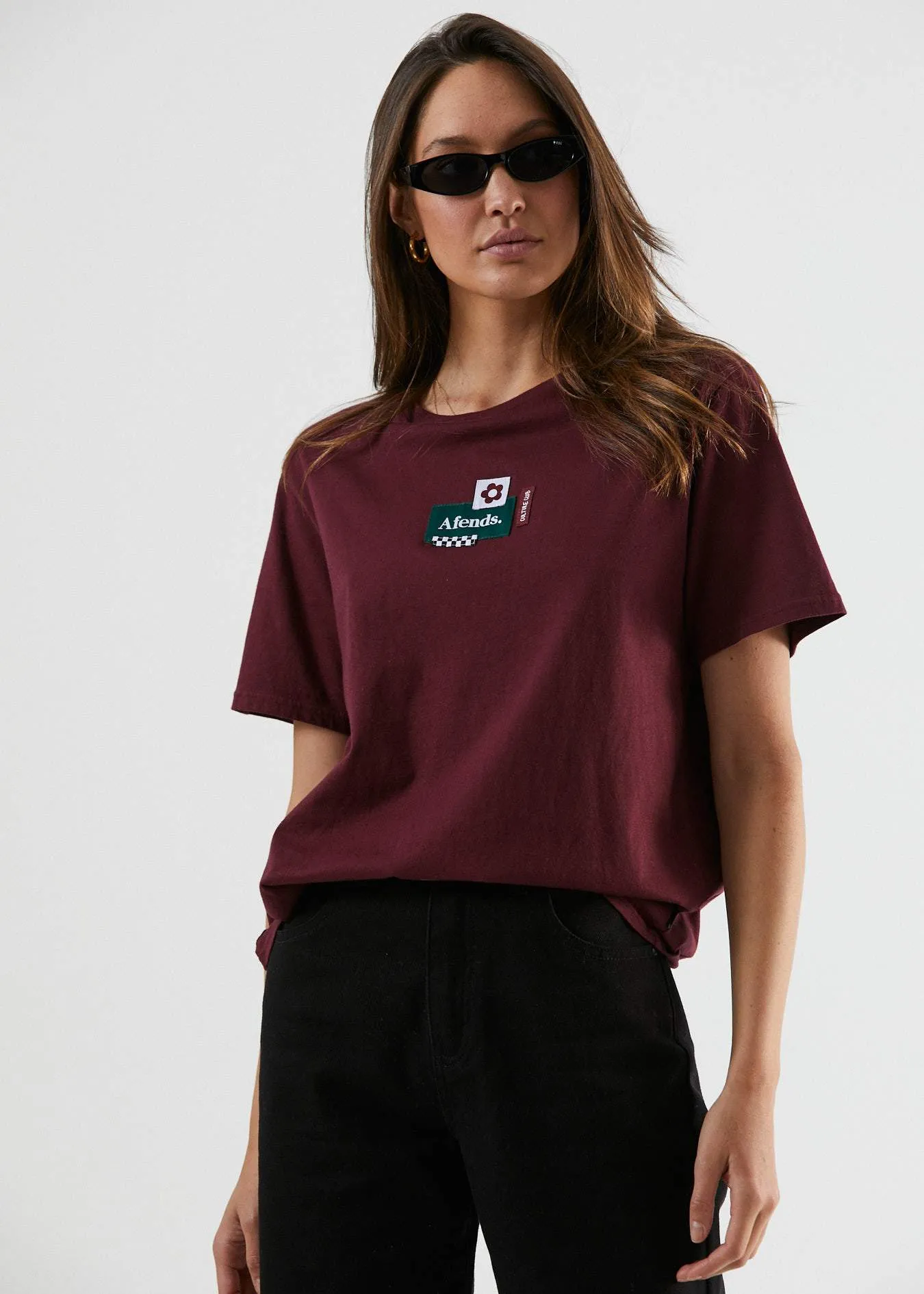 Afends Womens Misfit - Boyfriend Fit Tee - Port