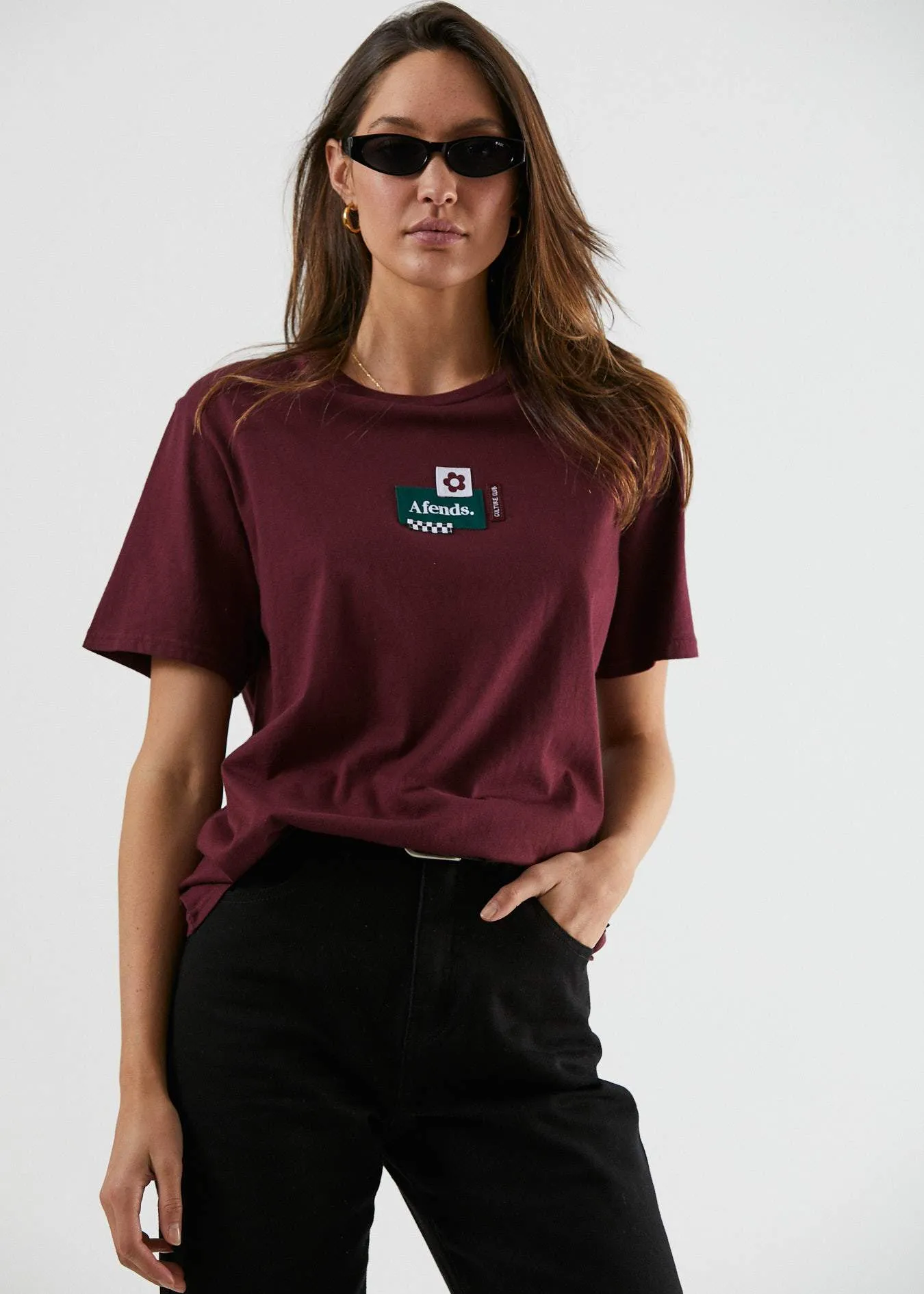 Afends Womens Misfit - Boyfriend Fit Tee - Port