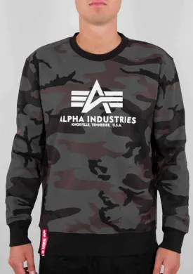 Alpha Industries Camo Basic Sweatshirt, Black/Camo