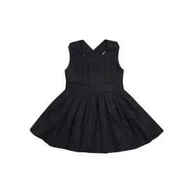 Baby Poplin Quilted Pinafore Dress - Black