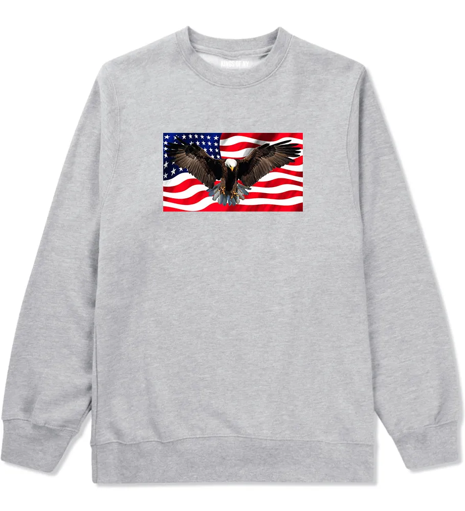 Bald Eagle American Flag Mens Crewneck Sweatshirt