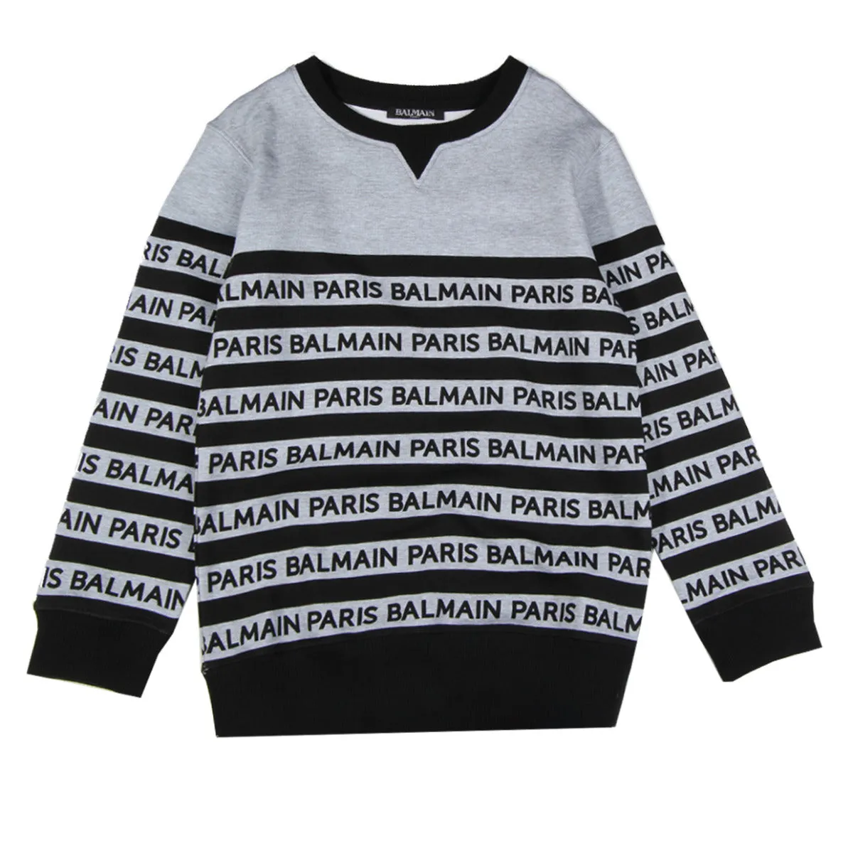 Balmain Kids Grey Logo Print Sweatshirt