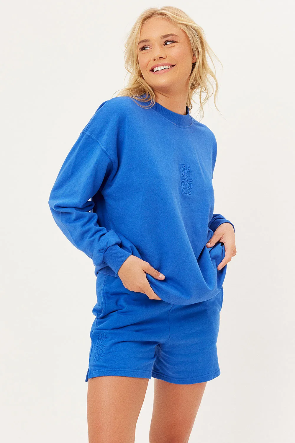 Bennie Oversized Crewneck Sweatshirt - Pacific