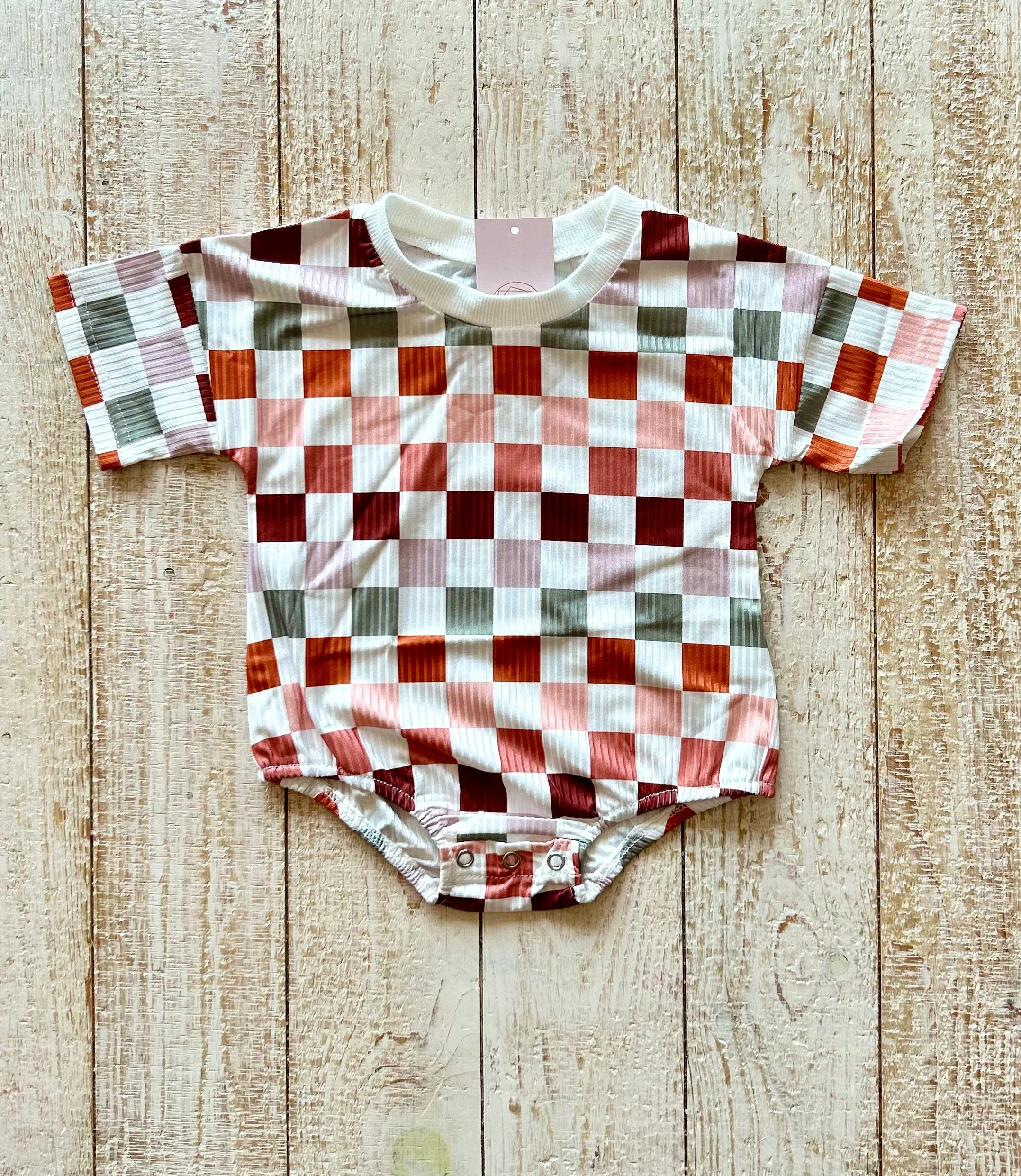 Checkerboard Tshirt Onesie