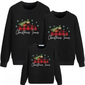 Christmas Tree Printed Graphic Family Sweatshirt