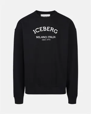 Crew-neck sweatshirt with logo (Black) - I24E05D63179000