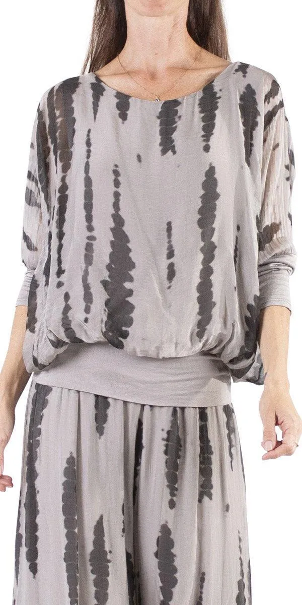 Daphna Stripe Tie-Dye Blouse