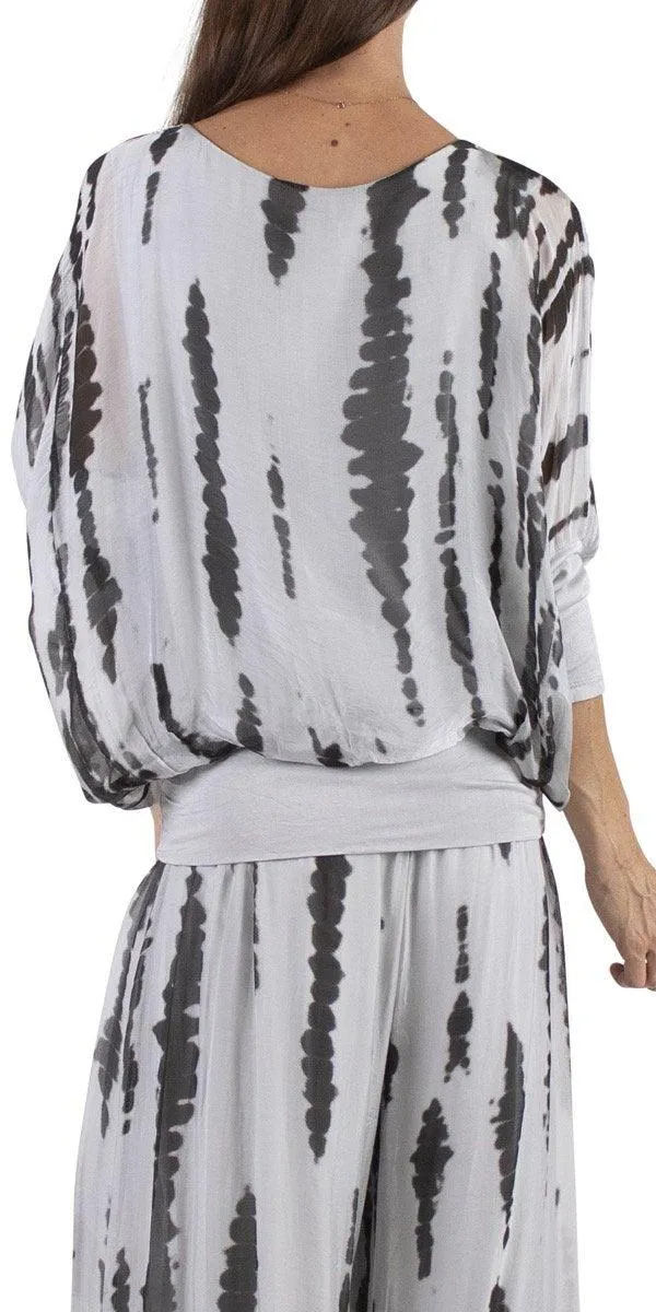 Daphna Stripe Tie-Dye Blouse