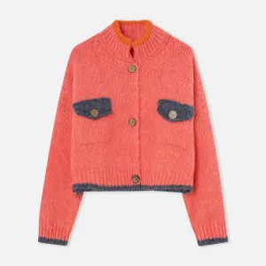 Ding Ding Coral Jersey Cardigan