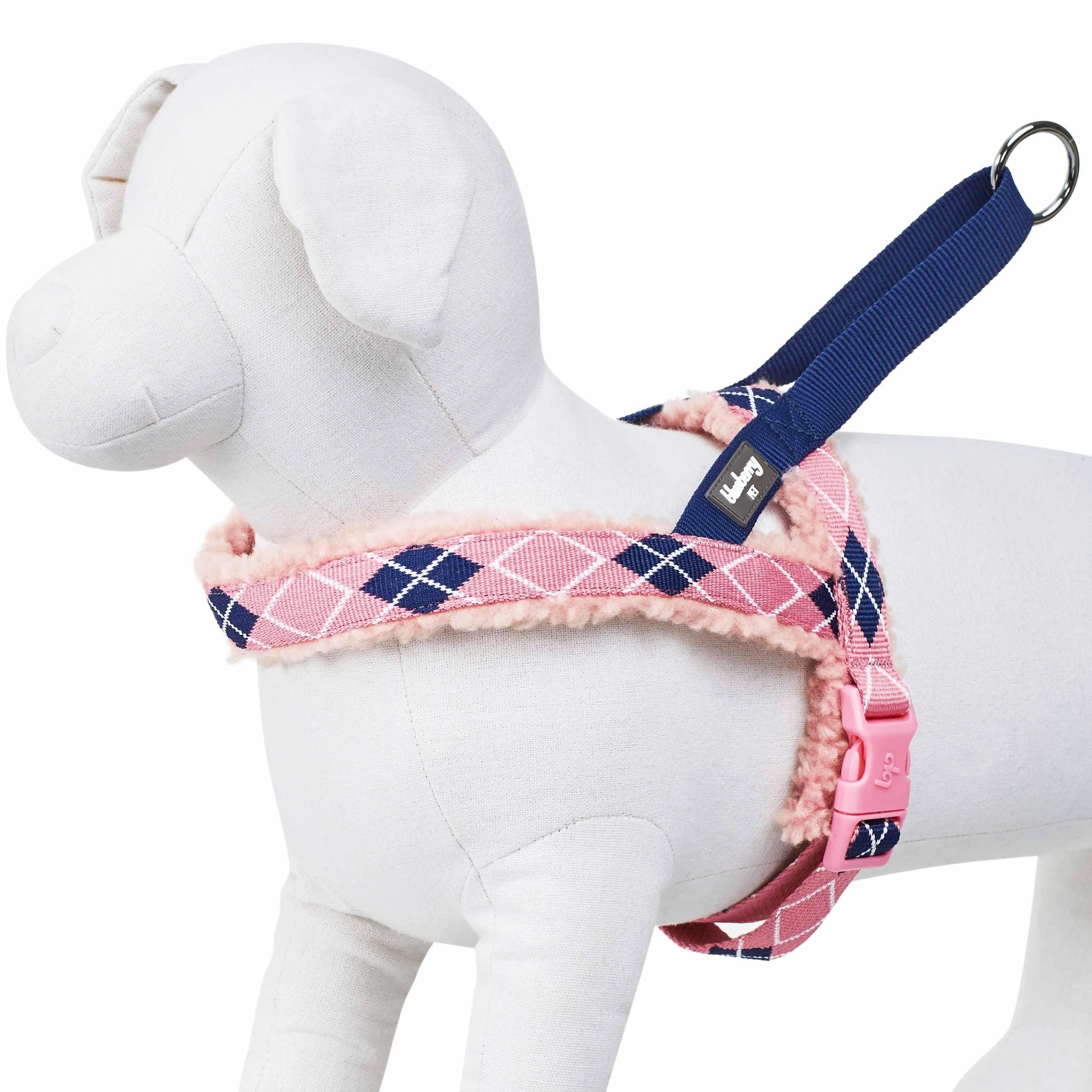 Easy On/Off | Sherpa Fleece Padded Dog Harness in Scottish Argyle