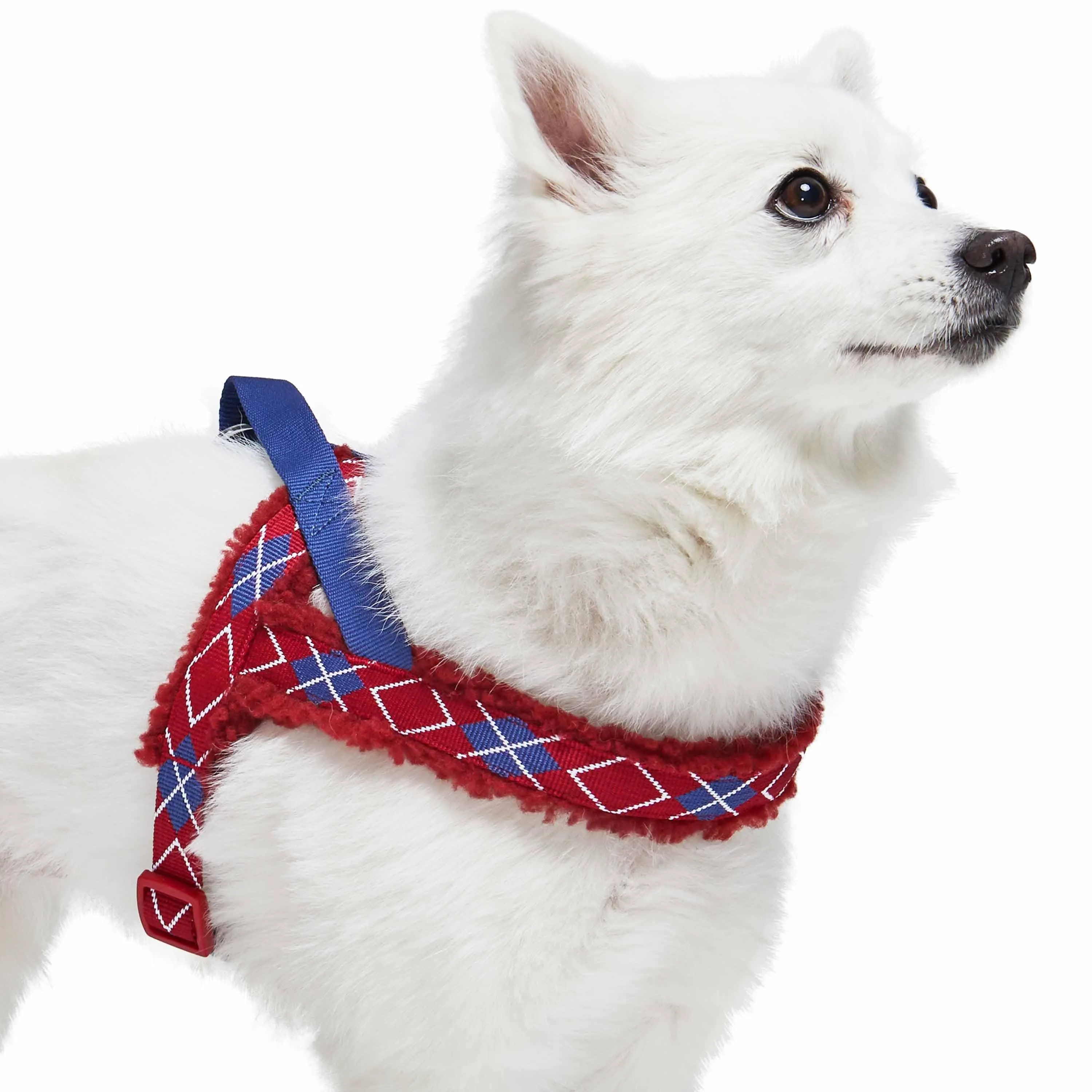 Easy On/Off | Sherpa Fleece Padded Dog Harness in Scottish Argyle