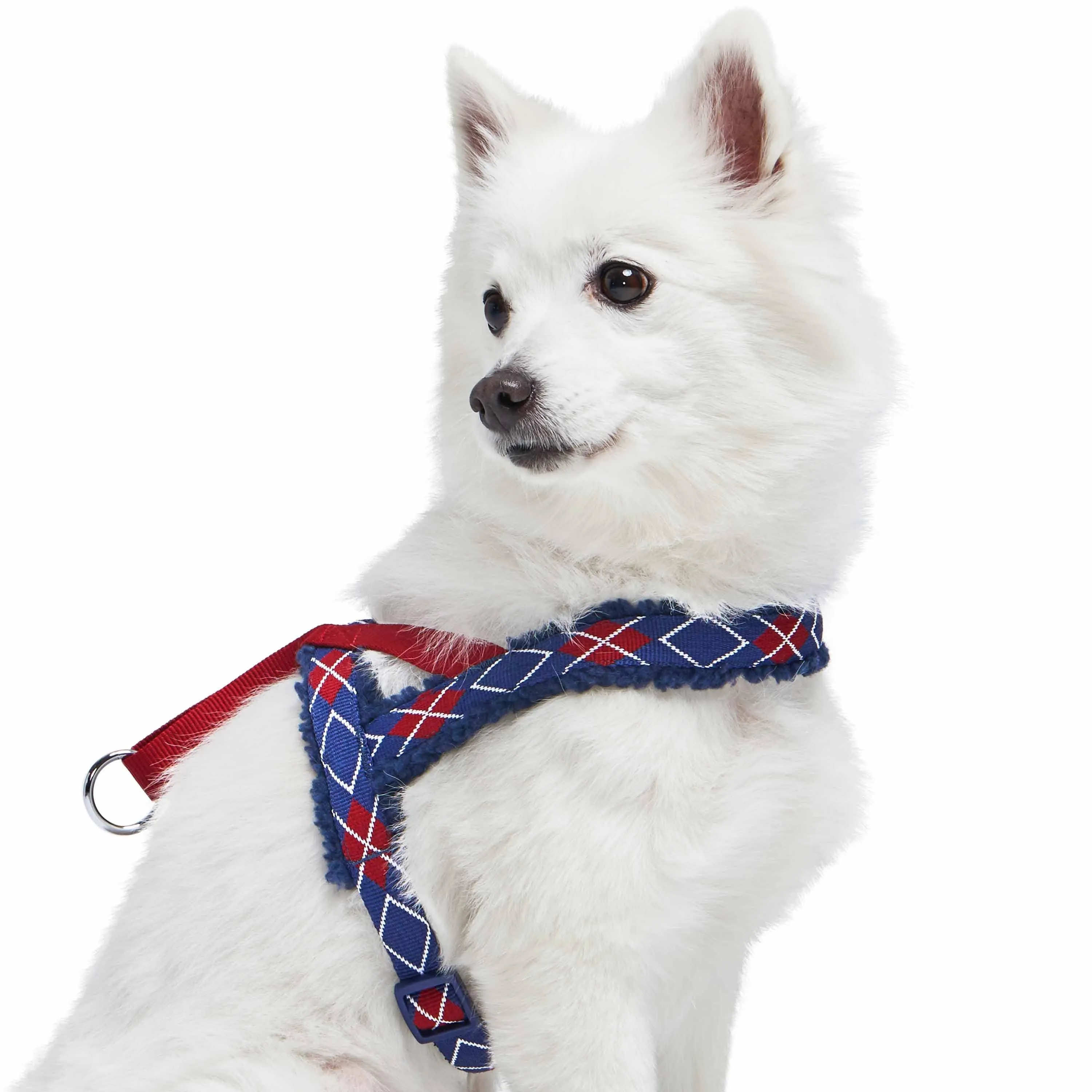 Easy On/Off | Sherpa Fleece Padded Dog Harness in Scottish Argyle