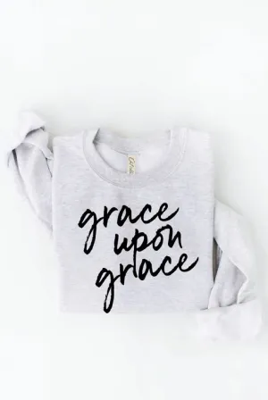 Grace Upon Grace Graphic Sweatshirt in Heather White