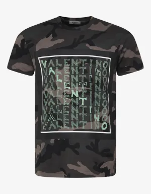 Green Camo V For Valentino T-Shirt