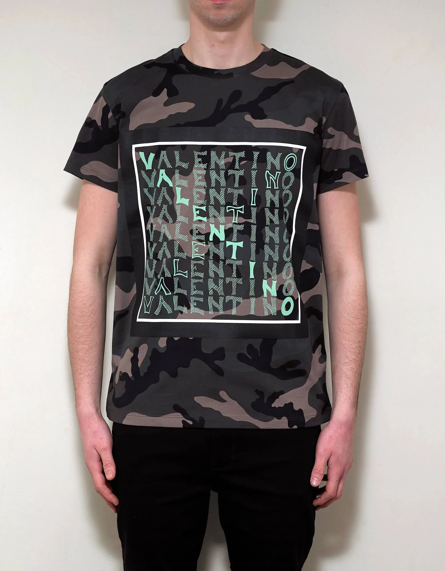 Green Camo V For Valentino T-Shirt