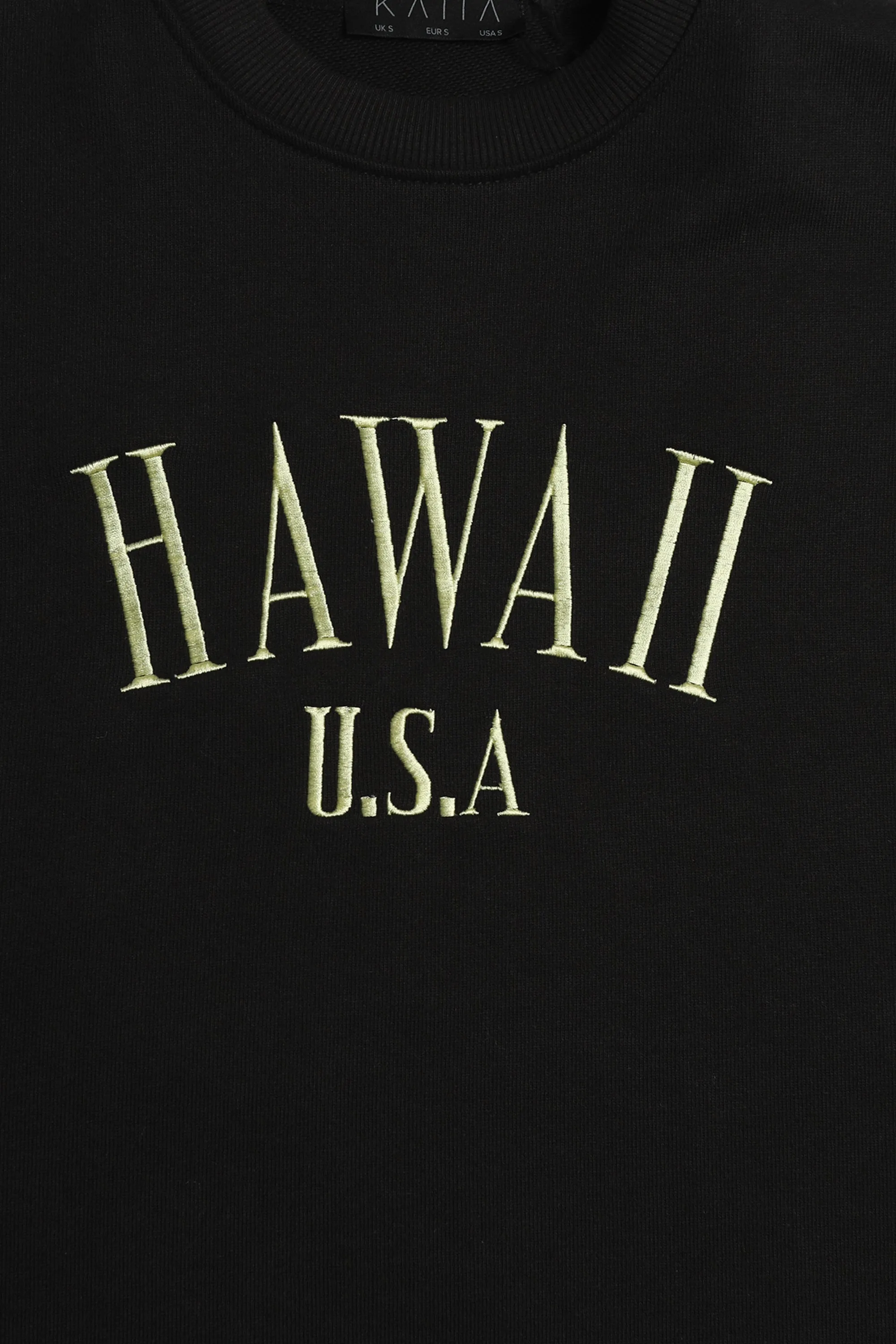 Hawaii Embroidered Sweatshirt Black