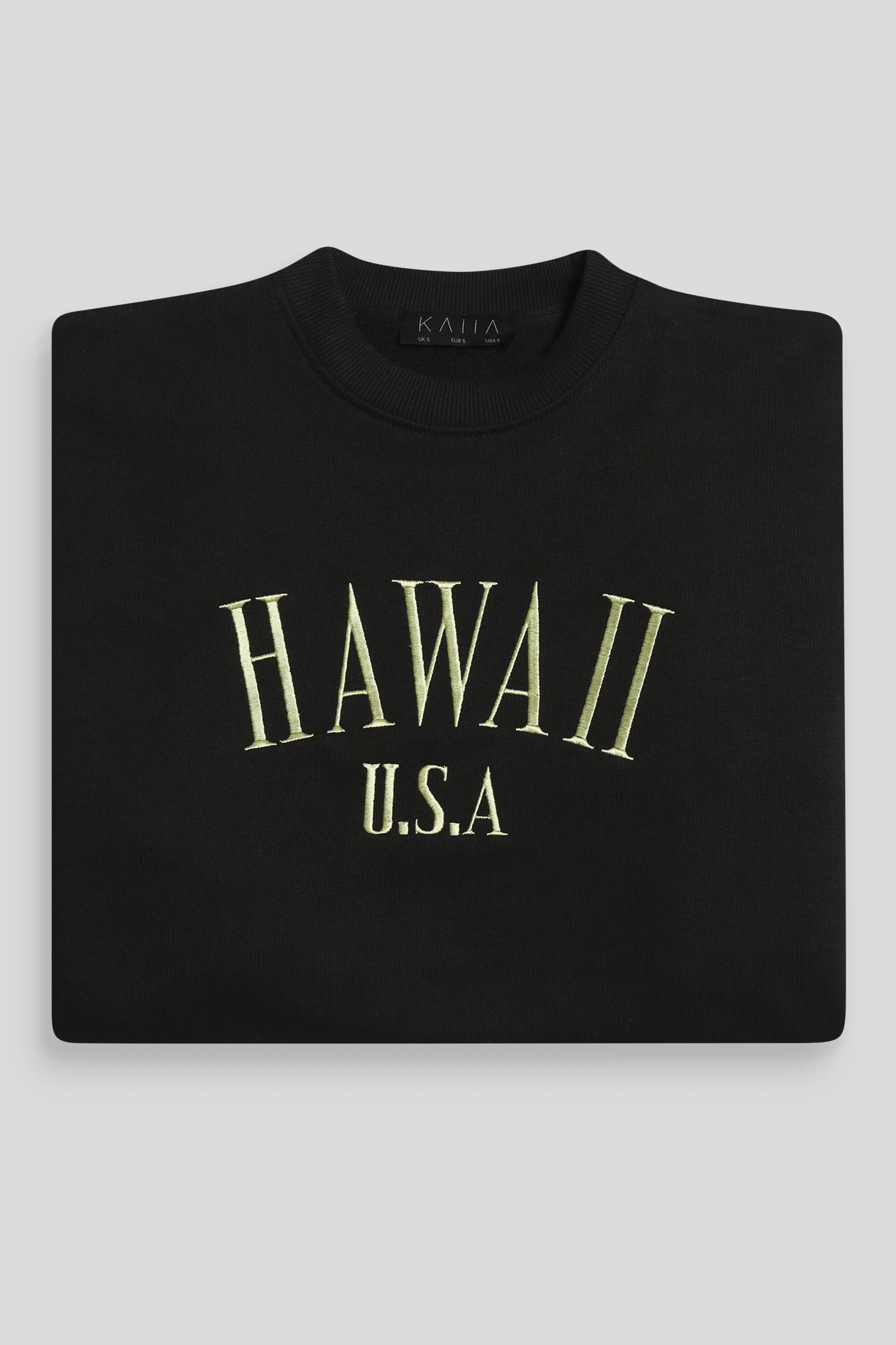 Hawaii Embroidered Sweatshirt Black