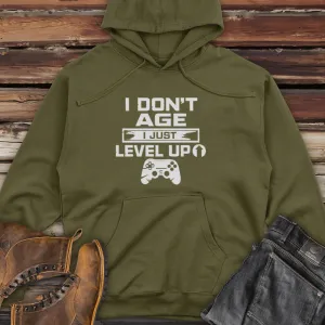 I Don't Age I Just Level Up Midweight Hooded Sweatshirt