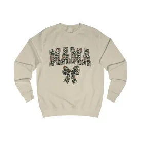 Mama Old Camo Bow Coquette Crewneck Sweatshirt