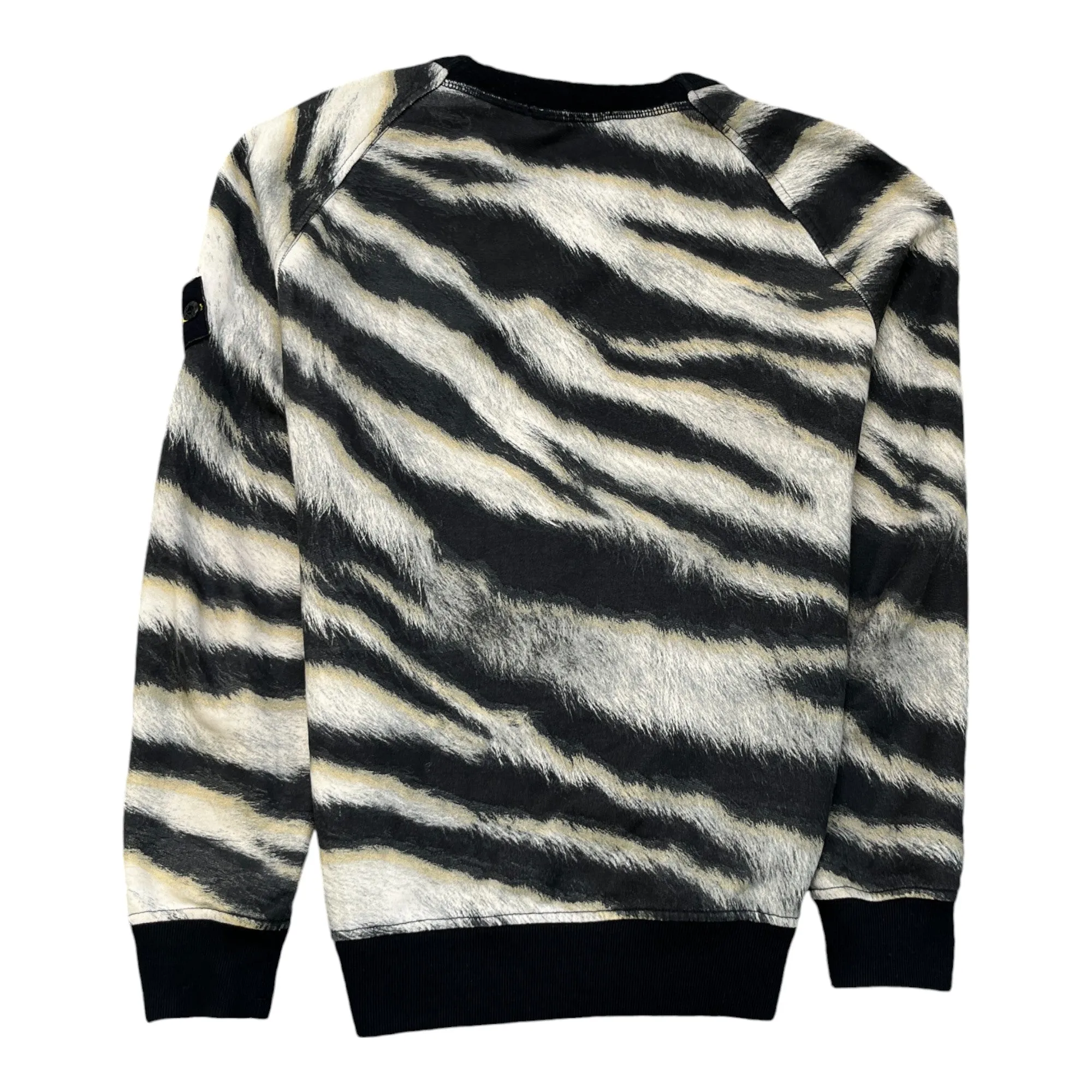 Men's White Tiger Crewneck Sweatshirt Black Size S