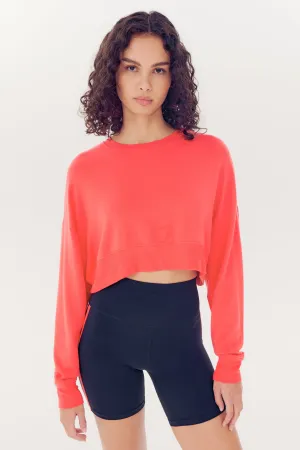 Noah Fleece Crop Sweatshirt - Melon