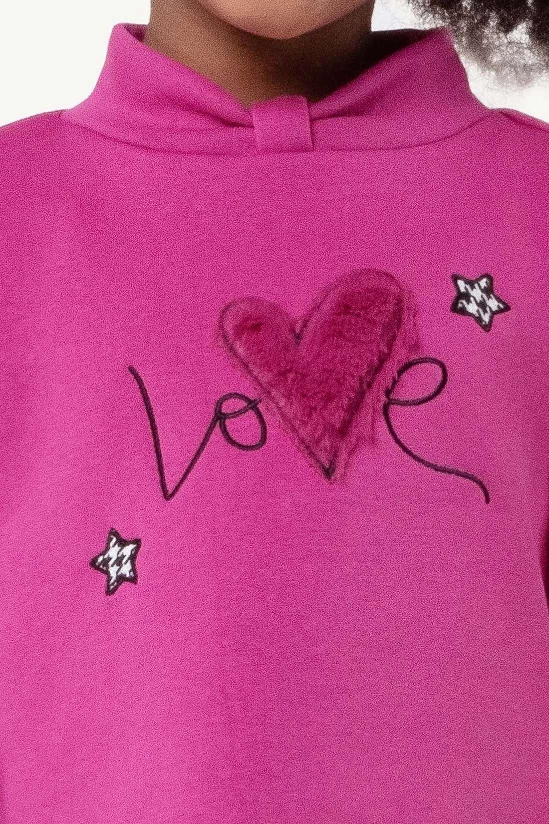 One Friday Kids Girls Pink Full Sleeves Cotton Sweat Shirt