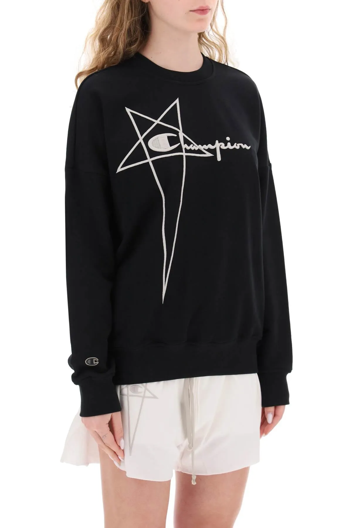 Rick owens 'champion x rick owens' crew-neck sweatshirt with logo embroidery